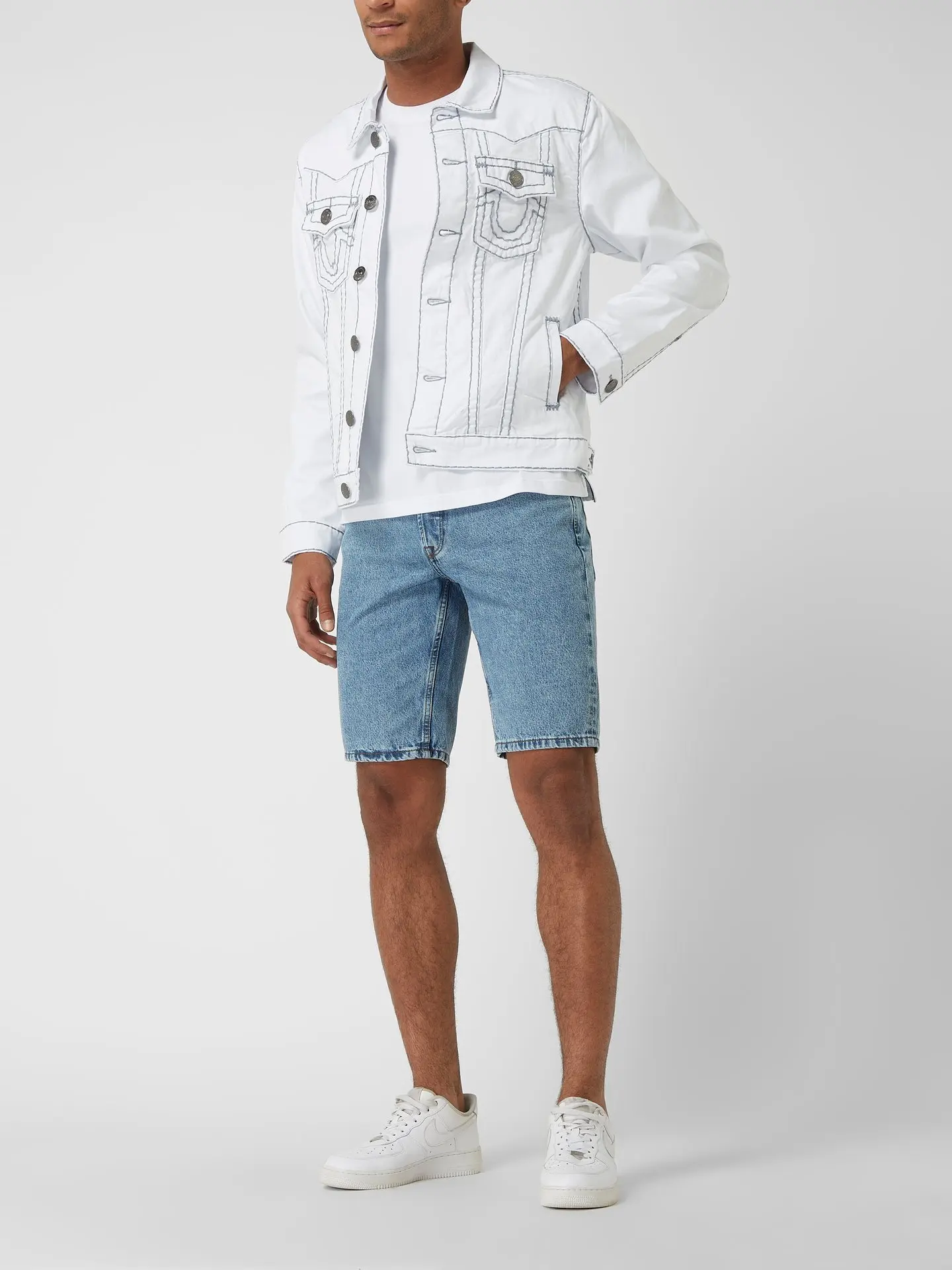 Custom Autumn Winter High Quality Stylish Casual White Trend Vintage Denim Fabrics Custom Denim Jacket Men Men's Jackets
