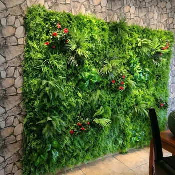 Jungle Style Customized Vertical Plants Wall Artificial Wall Hanging Plant Green Grass Wall For Home Decoration