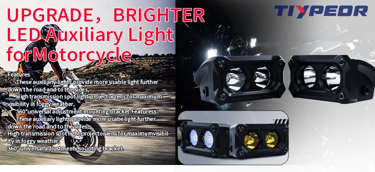 product tiypeor super bright spot flood combo beam led running light cnc aluminum led work light motorcycle car auxiliary headlight-2