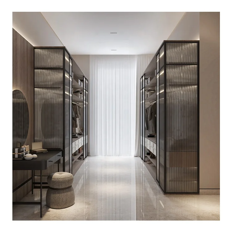 Modern Simple Design Wooden 4 Door Dressing Table Design Bedroom Closet Storage Wood Wardrobe Room Cabinet