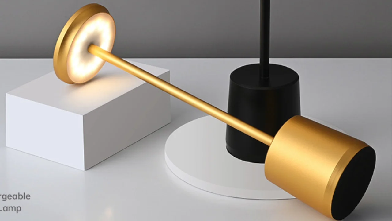 Simple Nordic Led Table Lamp Gold Metal Cordless Restaurant Led Table Lamp With Stepless Dimming