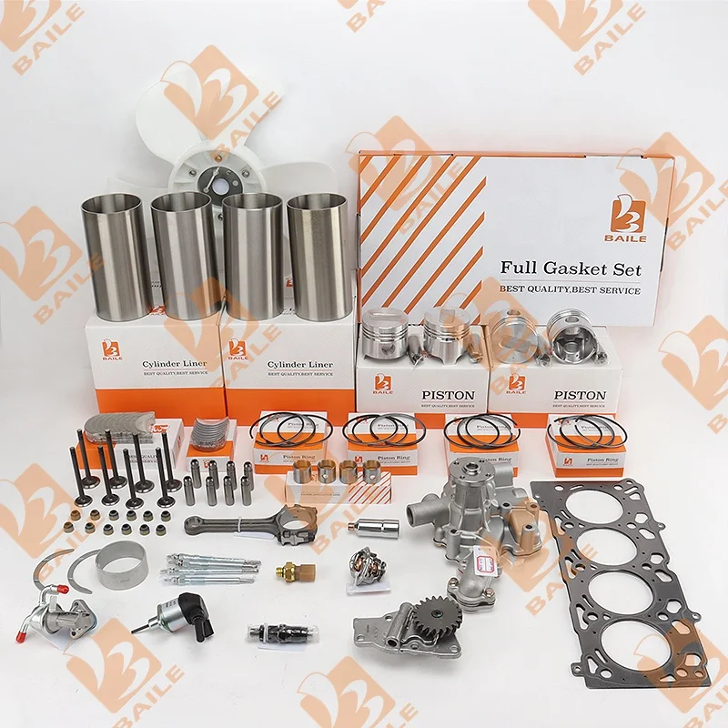 4D33 Engine Rebuild Kit 4D33 Complete Overhaul Kit Piston Ring Liner Kit for Mitsubishi 4D33 Diesel Engine Repair Spare Parts