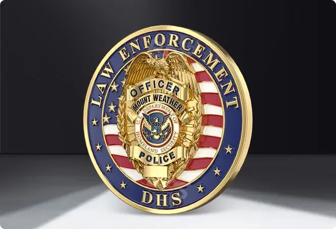 Soft enamel police coin