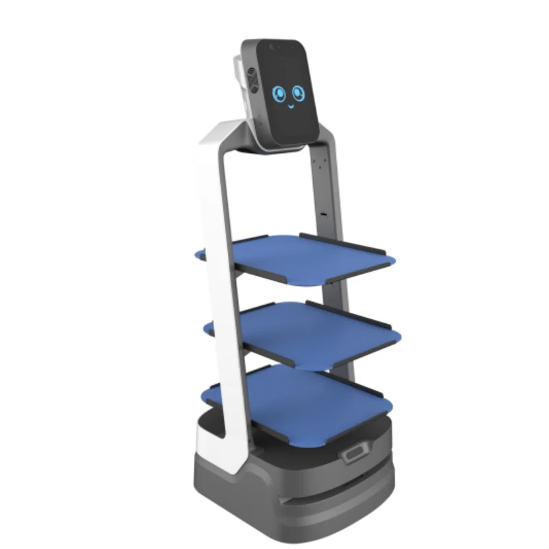 AI Intelligent Human Interactive Food Delivery Service Robots Mall Supermarket in Restaurant Parts Delivery Robot