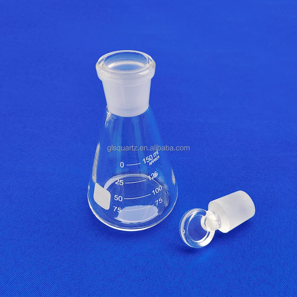 GLS Manufacture Lab Glassware Erlenmeyer Flask Borosilicate Glass Conical Flask With Stopper