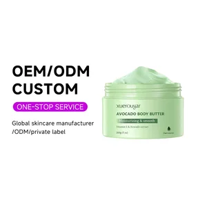 OEM ODM Natural Avocado Extract Skin Care Butter Whitening Vitamin C E Hyaluronic Acid Glycerin Moisturizing Body Lotion Cream