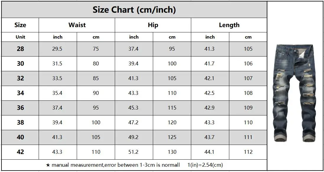 Wholesale Men Long Pants Zipper Pockets Fashion Ragged Blue Biker Jeans ...