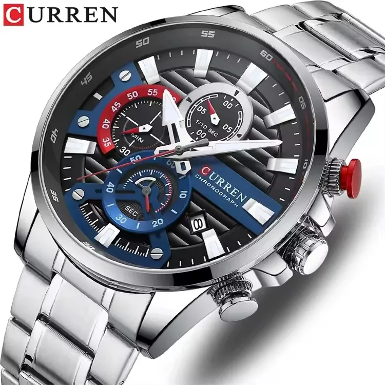CURREN 8415 Men's Stainless Steel Quartz Chronograph Watch ODM