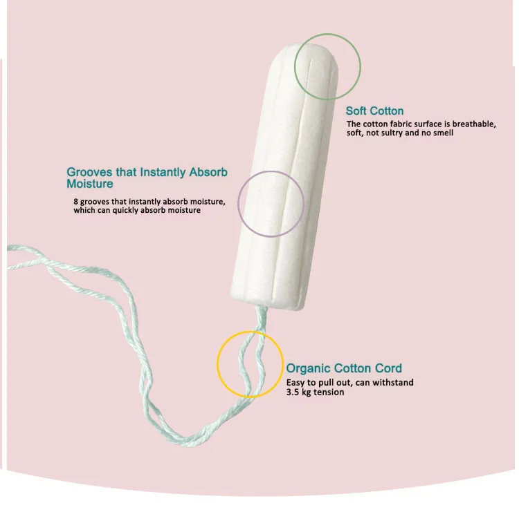 Disposable Organic Cotton Tampon Cardboard Applicator Tampons In