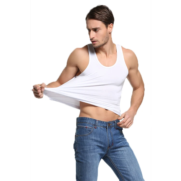 Unisex Men Clothing Tank Top Singlet Vest Gym Muay Thai White 100%Cotton Unisex Men Clothing Tank Top Singlet Vest Gym Muay Thai White 100%Cotton