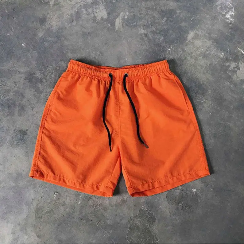 3D custom men printed pants summer pure color beach wear wholesale loose men's swimming shorts with pocket45_voghion.com