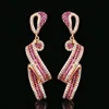 Rose gold red corundum stud earrings