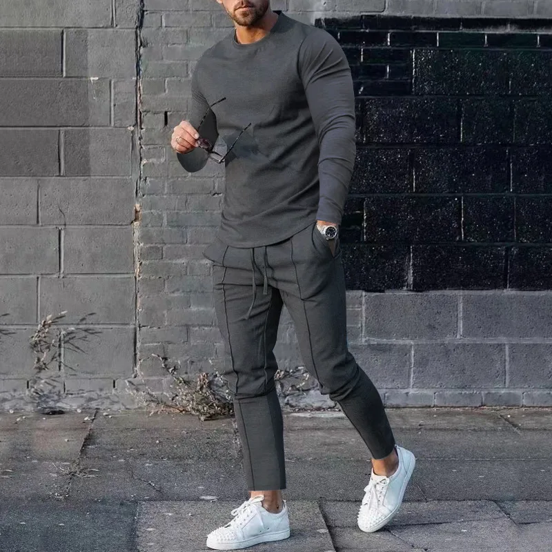 Spring Winter 2pcs t Shirts Pants Set Men Casual Fashion Set Sport Tracksuit Basketball Jogging Suit Men Clothing Streetwear
