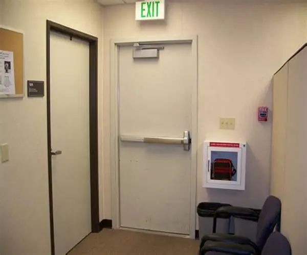 UL Approve USA Standard Fire Resistant Doors With Panic Push Bar and Glass Steel Hollow Metal Commercial Fire Door