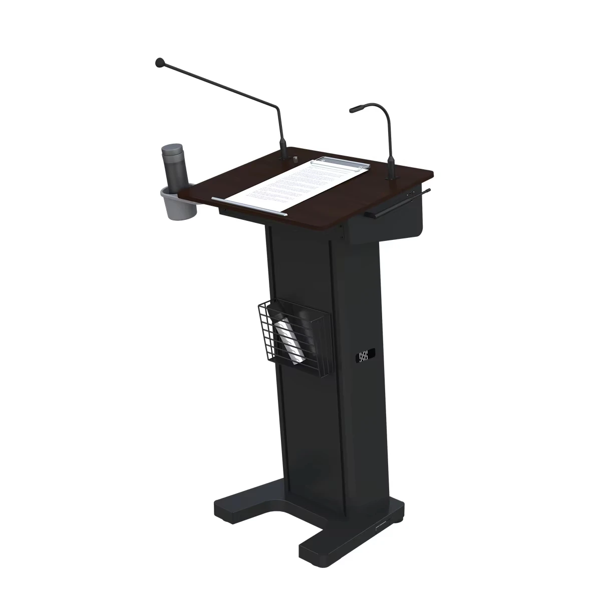 Focus St600 Detachable Speaker Lectern Slim Pulpit with Built-In Amplifier Rostrum Collapsible School Items Digital Smart Podium