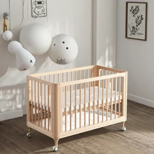 Formaldehyde-Free Premium Cuna Bebe Babi Bed Solid Beech Wood Baby Crib Cot Bed Comfortable Safe Eco-friendly Kids' Cribs