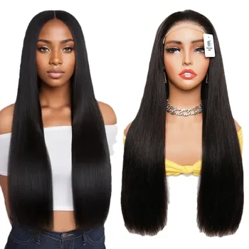 SDD 300% Density 13*4 Frontal Double Drawn Straight Wig Long Brazilian Virgin Hair Transparent Lace Raw 100%human Hair