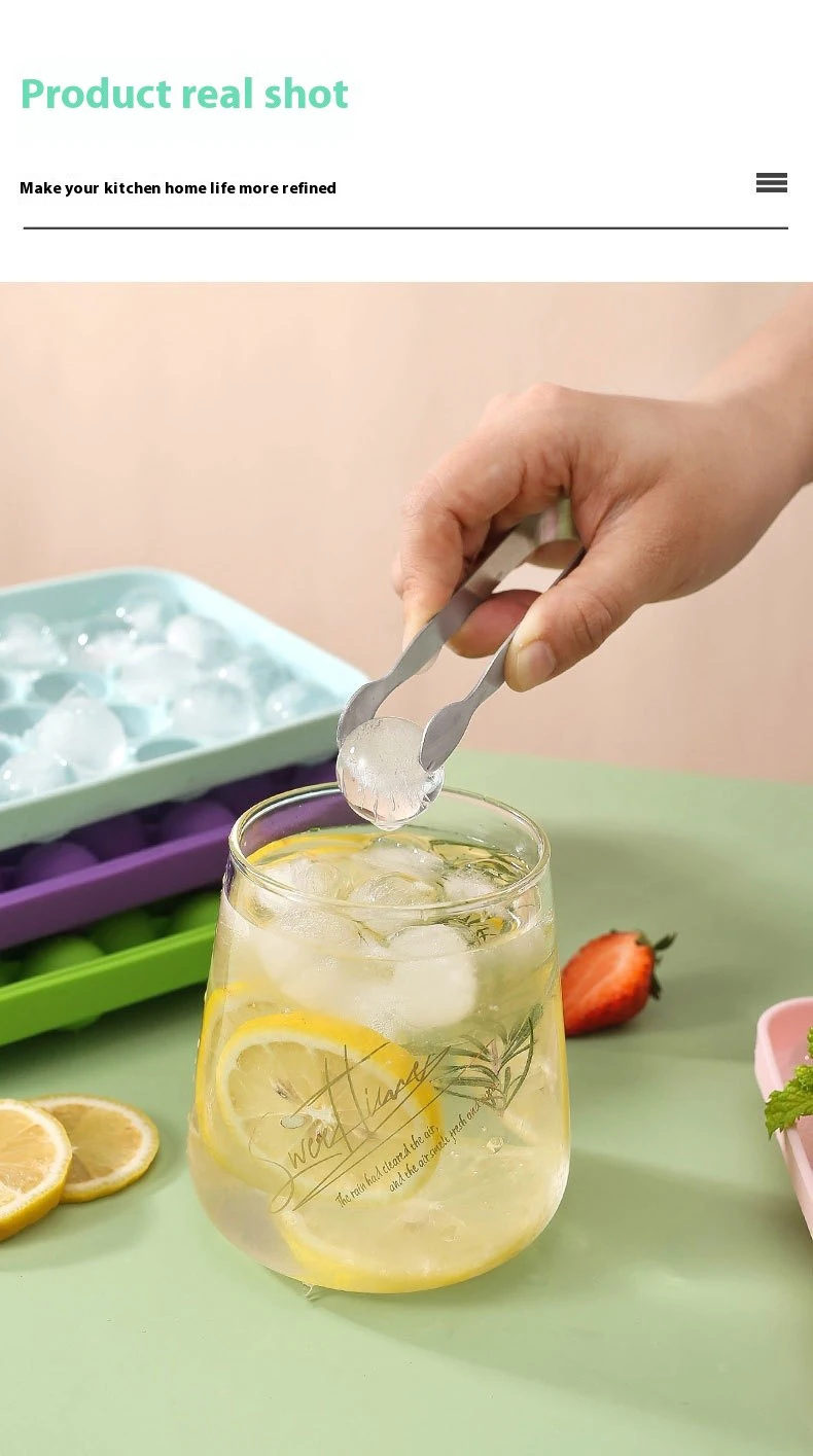 25 Grid Silicone Ball Ice Cube Mold with Easy Demold Fruit Round Ice Ball Mold Eco-Friendly and with Lid factory