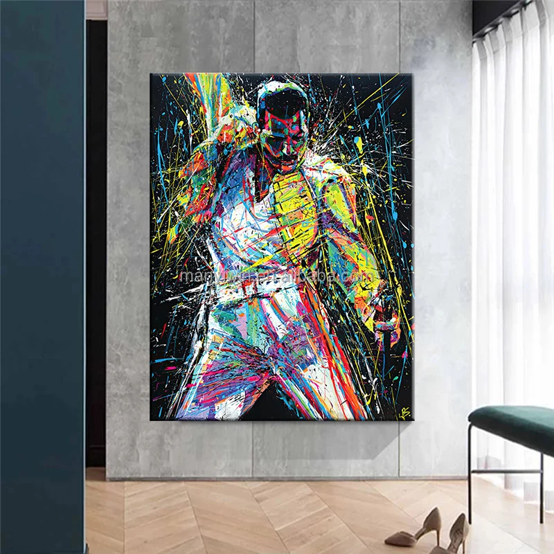 Abstract Graffiti Rocker Band Freddie Mercury Wall Art Pictures And ...