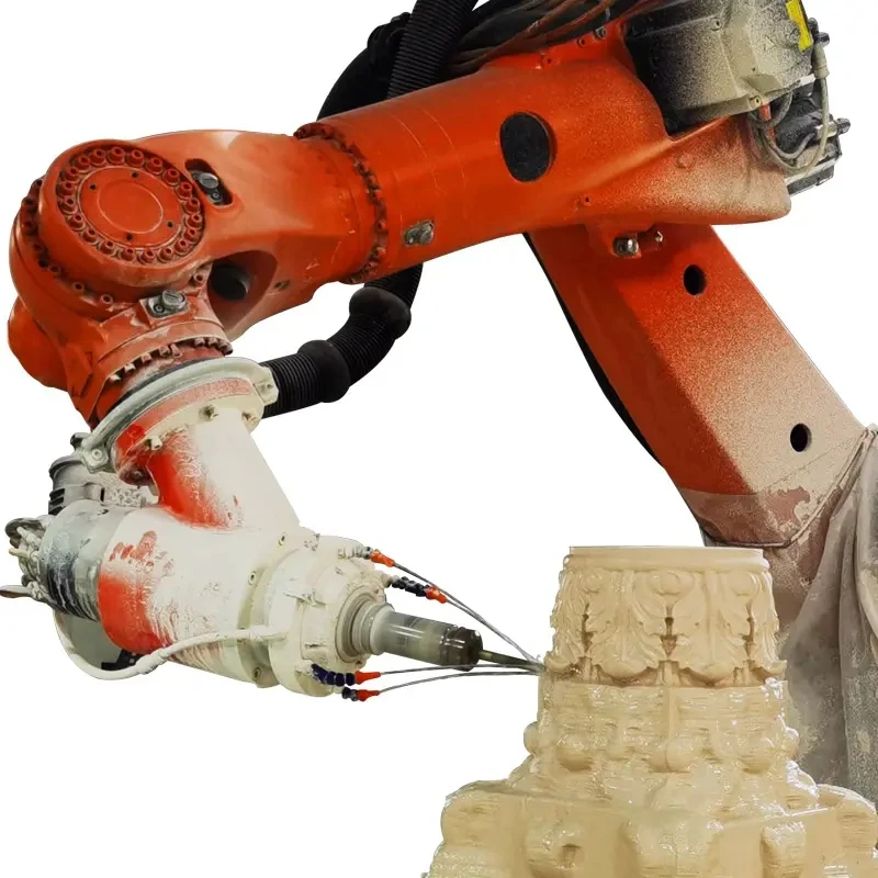 HUALONG Stone Machinery 7 Axis Robot Arm Cnc 3d Sculpture Engraving Machine Stone Statue Curving Machine for Marble Granite