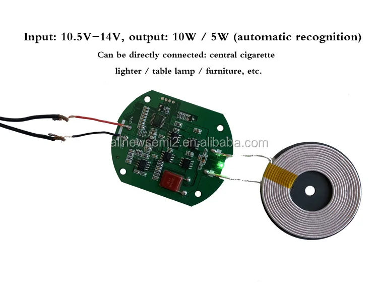 Direct Wholesale Wireless Charging Transmitter Quick Charge Module 10.4V-14V For Car Controlled Cigarette Lighter Table