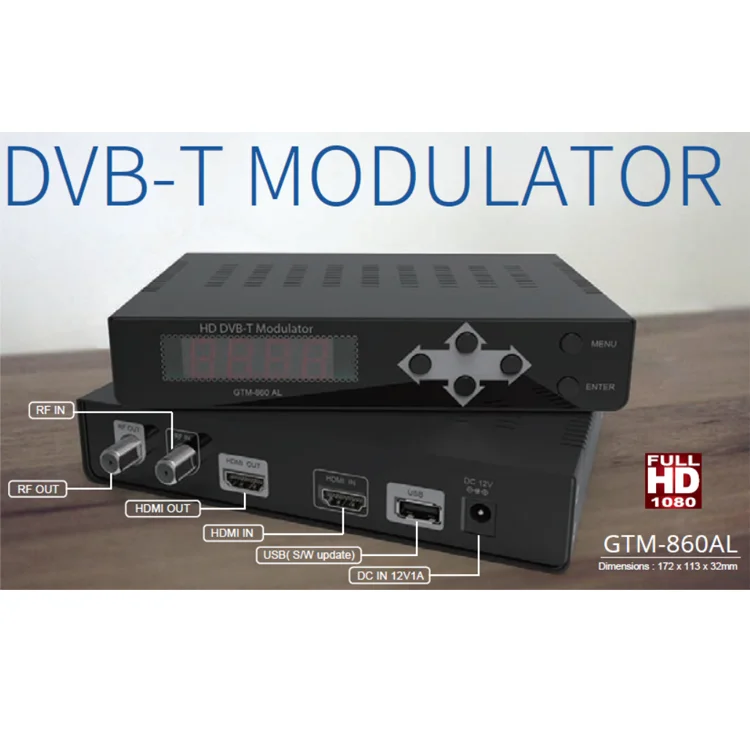 Dvb Decoder Rf GME 1CH HD DVB-T Modulator - Full HD HDMI to RF Converter