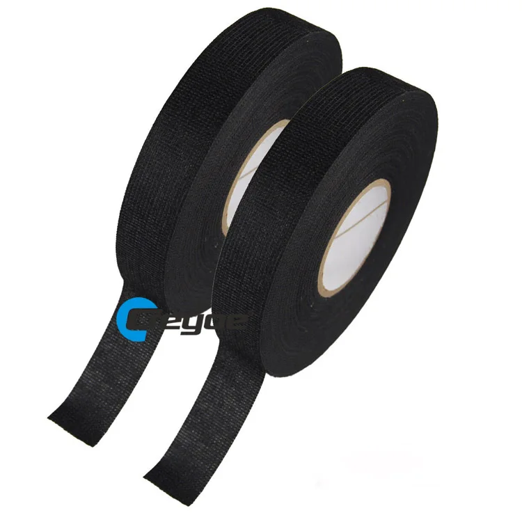 15m x 9mm x 0.3mm Black Adhesive Cloth Fabric Tape Cable Looms Wiring Harness \ 
