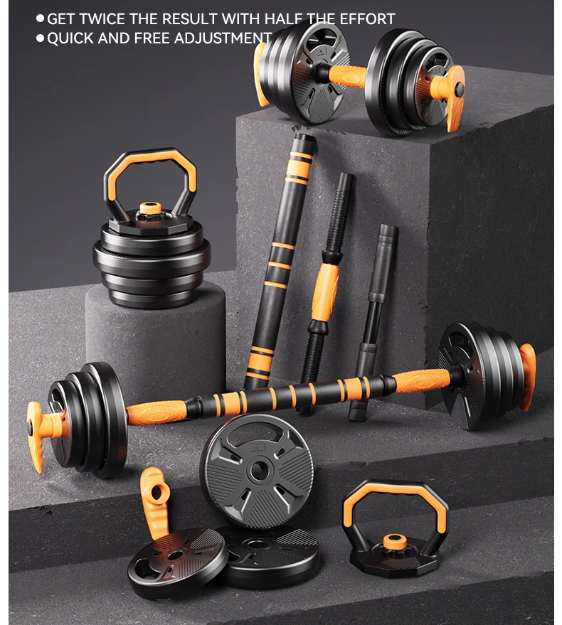 Pj Dumbbell Barbell Kettlebell Set 5-in-1 Free Weights Body Building ...