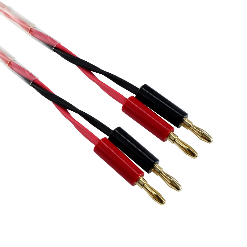 Factory High-end Banana Plug Cable 1m 2m 3m 5m Pvc Jacket Audio Cable Banana Head Hifi Speaker Cable with Banana Plugs