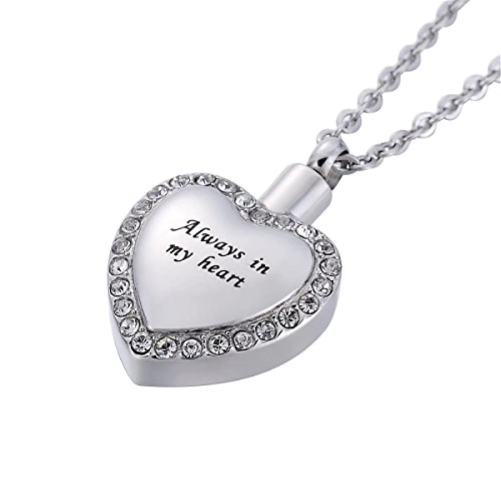 Ciondolo Urna A Cuore Di Cristallo Per Ceneri - Collana Memoriale, Viola E Blu, ATOP
