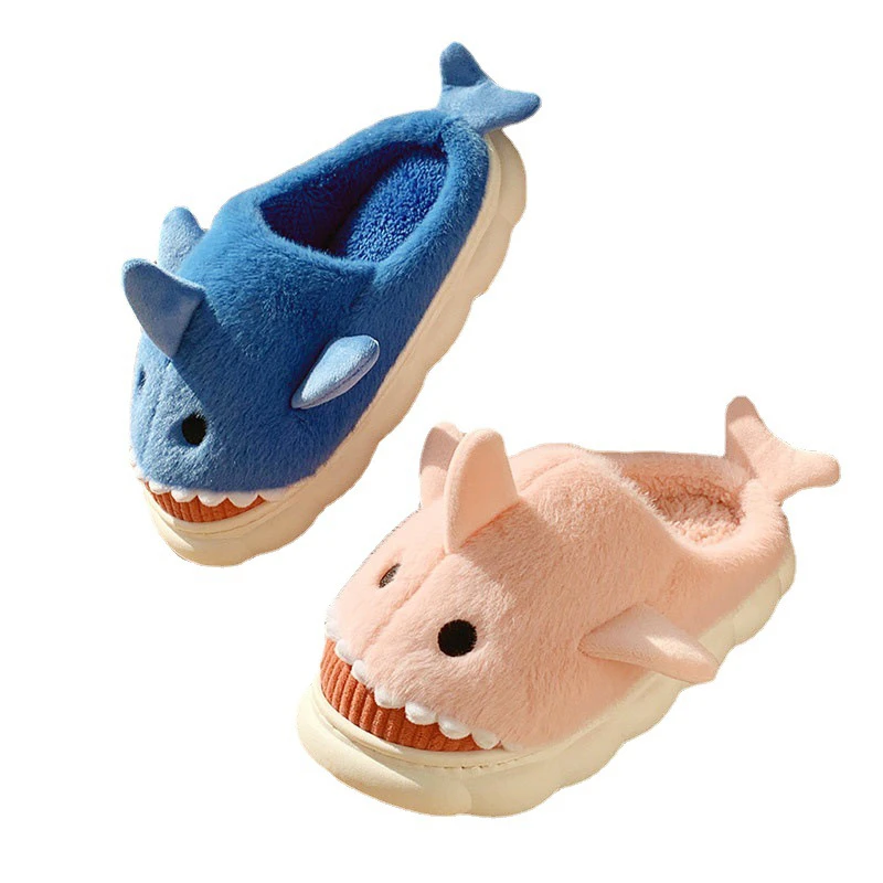 2022 New Arrivals Winter Shark Slides with Fur Plush Slippers Kids Ladies Women House Shoes Europe From m.alibaba.com