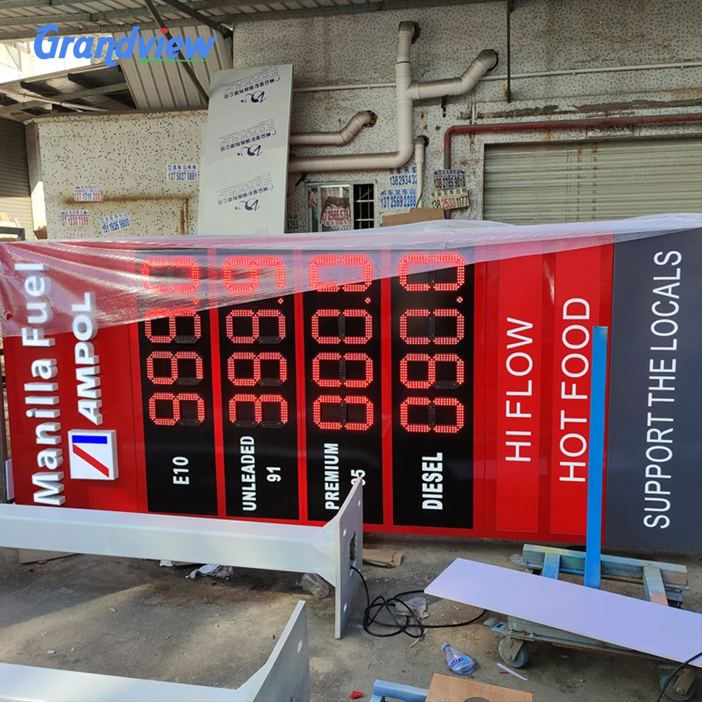 Outdoor立ちガソリンスタンドLedデジタル価格パイロンサイン広告看板