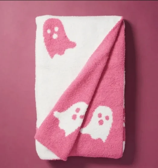 Halloween Carpet Wall Ghost pink Halloween Custom Pink Ghost Blanket