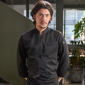 CHUYIBANG Autumn Winter Kitchen Chef Work Clothes Long Sleeve Zipper Set New Restaurant Bar Uniforms for Upscale Restaurant