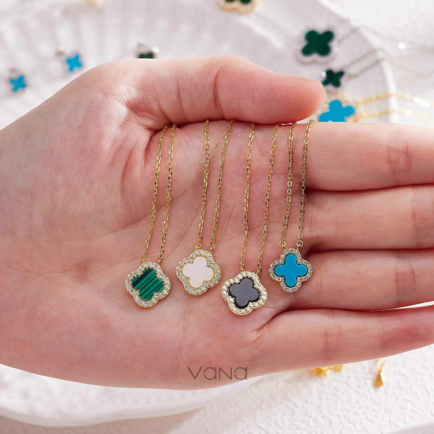 Silver Four Leaf Jewelry Wholesale Women Jewellery 925 Sterling