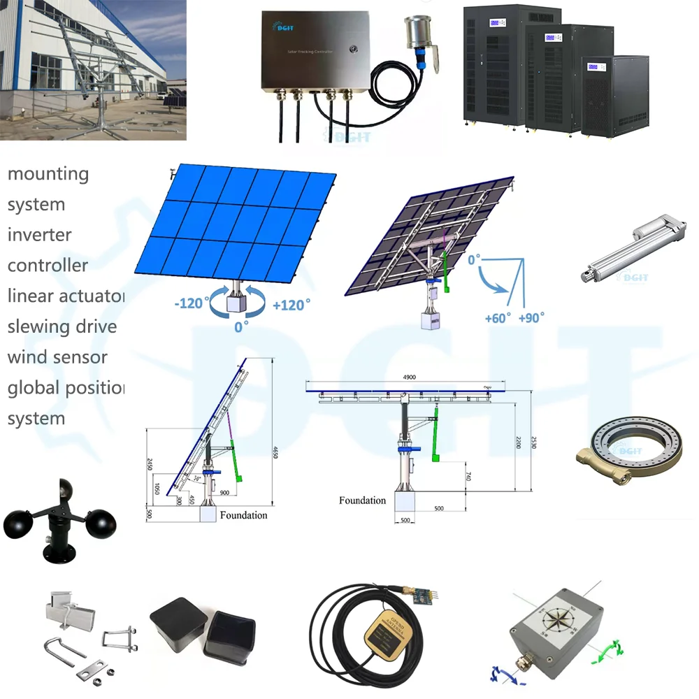 Complete Solar Tracker Mounting System - 10kw Dual & Single Axis