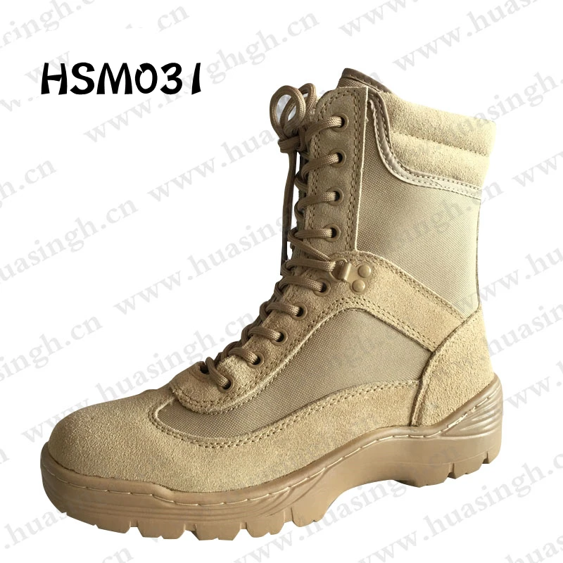 LXG,anti-shock PU Sole with Firm Stitching Desert Combat Boots Breathable Side air Hole Design Hiking Boots for Men HSM031