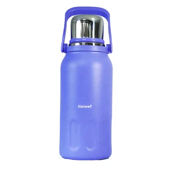 Stainless Steel Water Bottle Vacuum Insulated Flask with Strap and Portable Handle for Sports and Camping