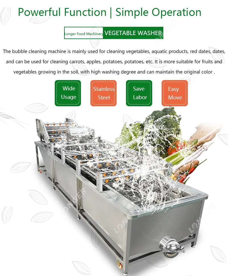 Fruit Vegetable Bubble Washing Machine with Wide Application