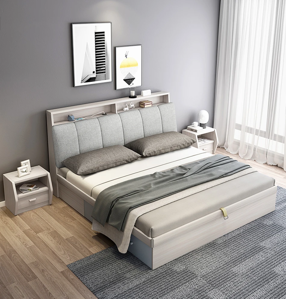 Modern Design Queen Size Bed Home Furniture Bedroom Set Hotel Apartment