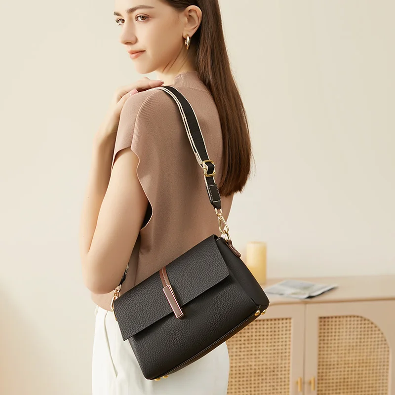 High Quality Fashion Design Customize Pebble Pattern Lady Leather Crossbody Shoulder Bag Custom Leather Bag for Women’s Bag