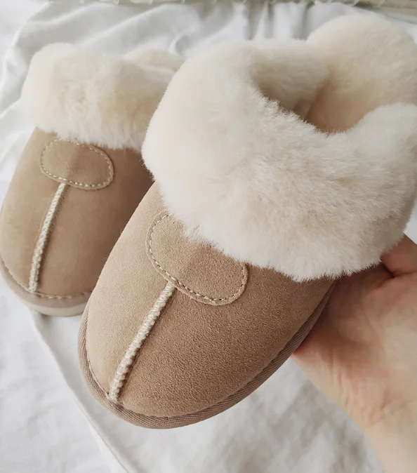 fuzzy sheepskin slippers