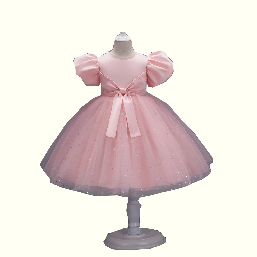 8006 Baby Girl Dresses Party Princess Latest Children Dress Short