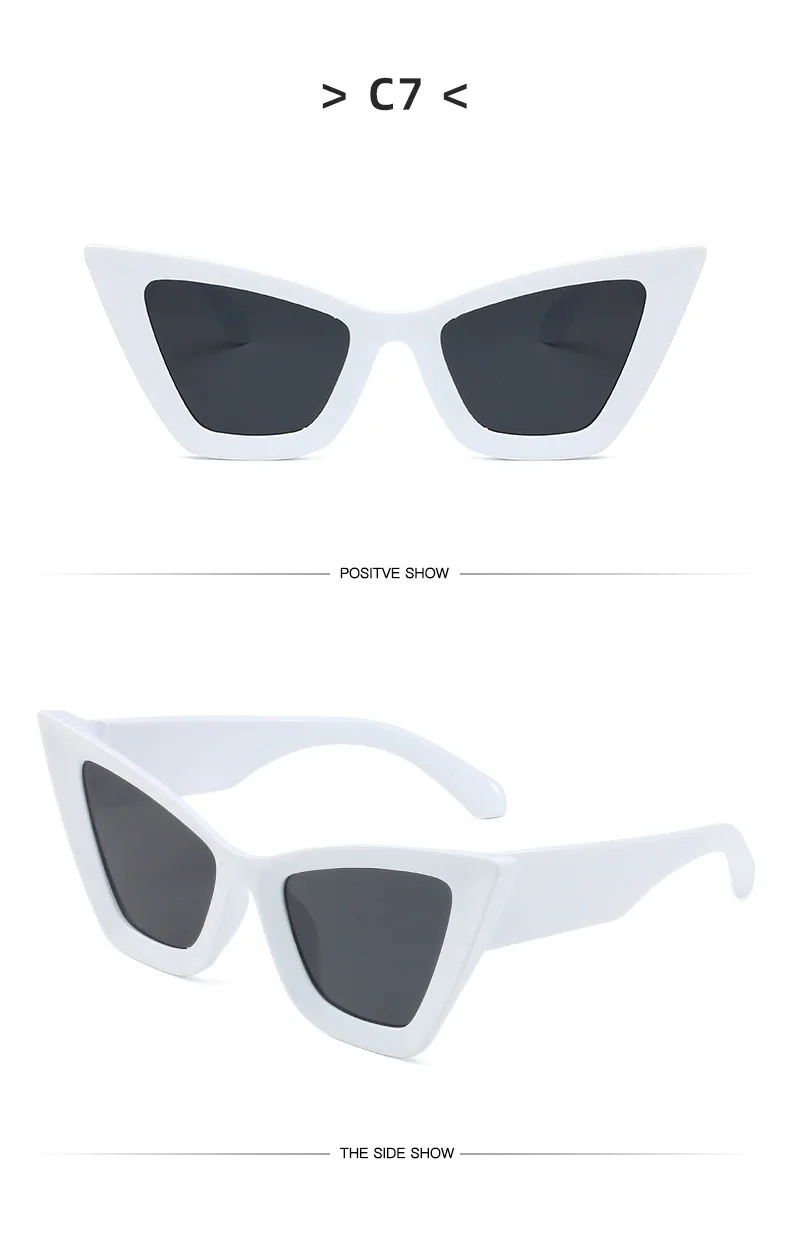 Nuevas gafas de sol Cat-eye Sunshade European and American Cool Punk Fashion Gafas de Sol para hombres y mujeres Unisex Custom Logo