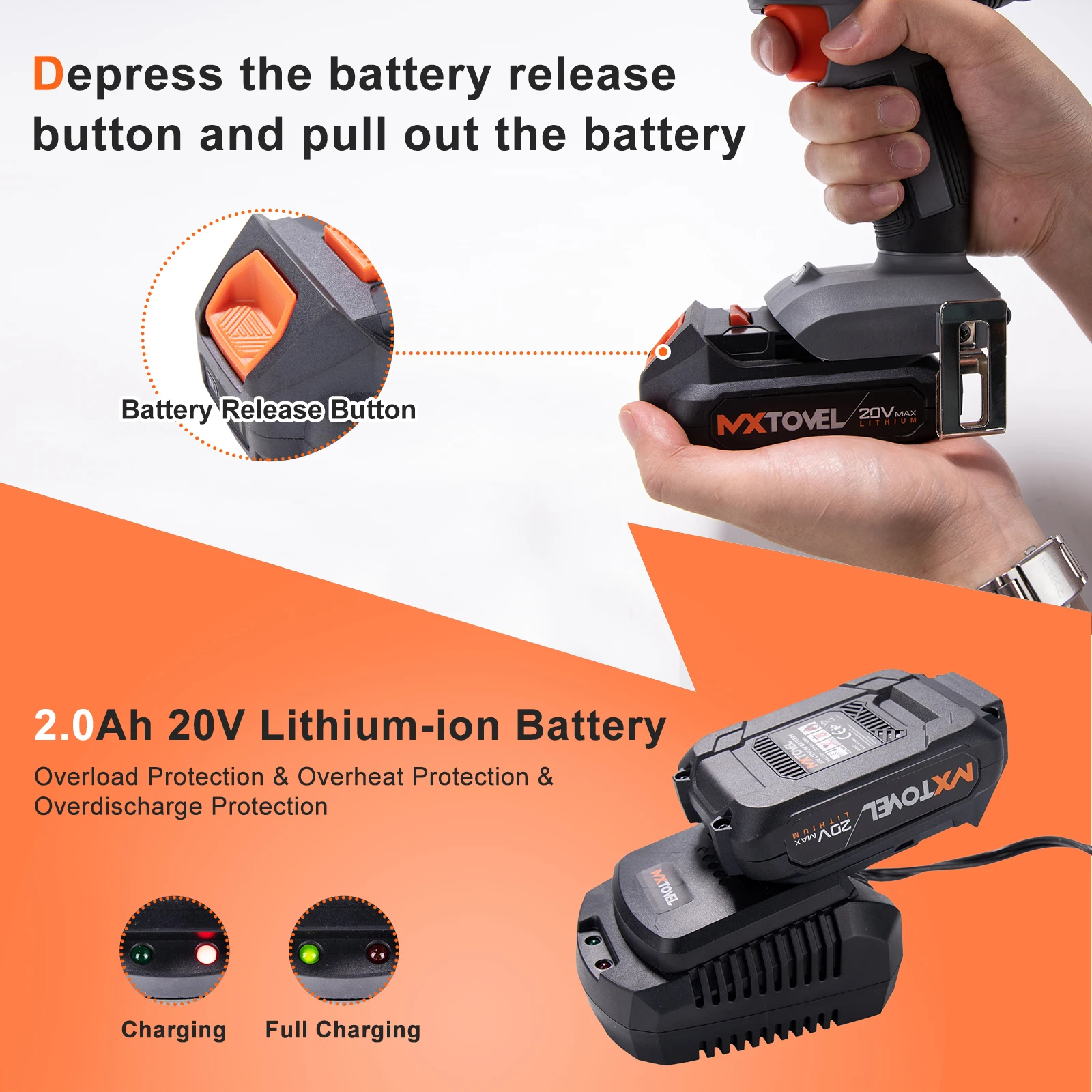 OEM Supported Wholesale Variable Speed 20V Lithium Battery Power Portable Cordless Drill