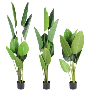 Large bonsai leaf artificial banana tree leaves uv artificial plants for indoor outdoor decoration