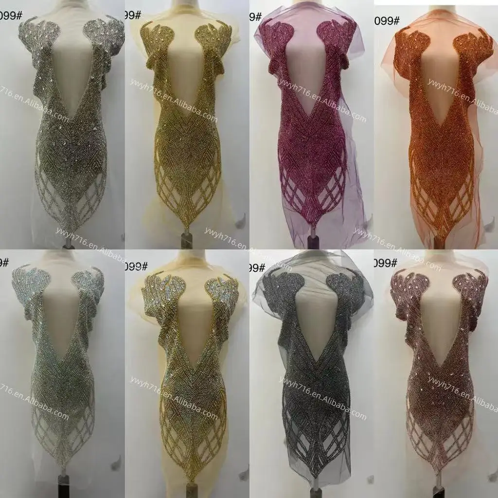 Exquisite Rhinestone Applique Wholesale Diamond Bodice Applique Full ...