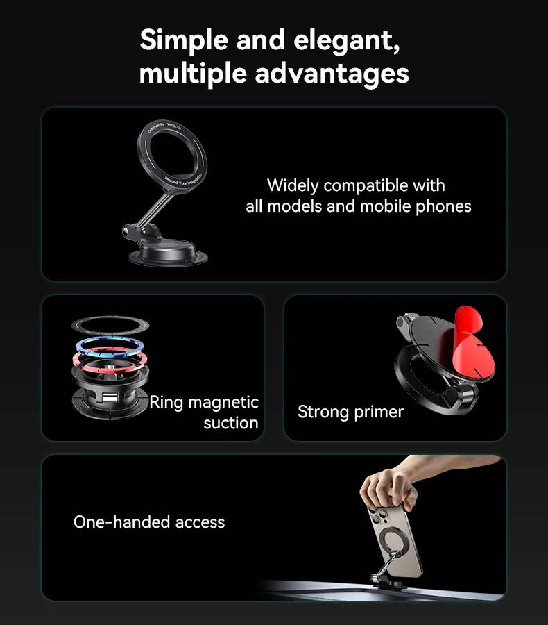 Yesido C218 360 Two-axis Rotation Strong Adhesion One-handed Access Rotate Magnetic Phone Holder