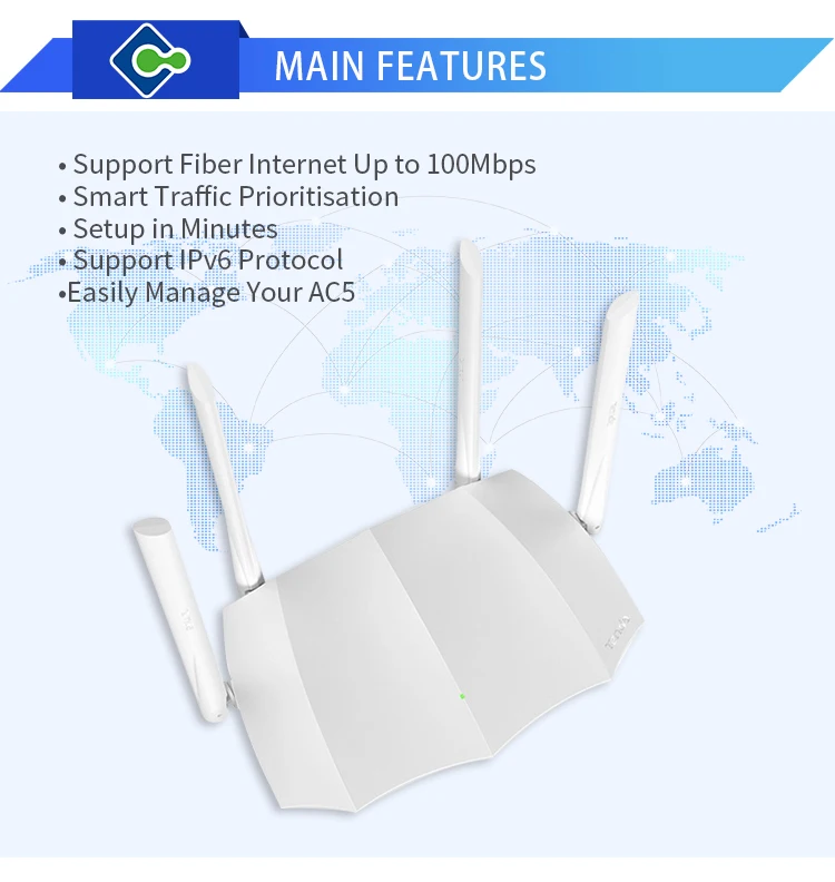 Tenda Ac5 Ac5s Smart Dual Band 5dbi External Antenna Home Ac1200m