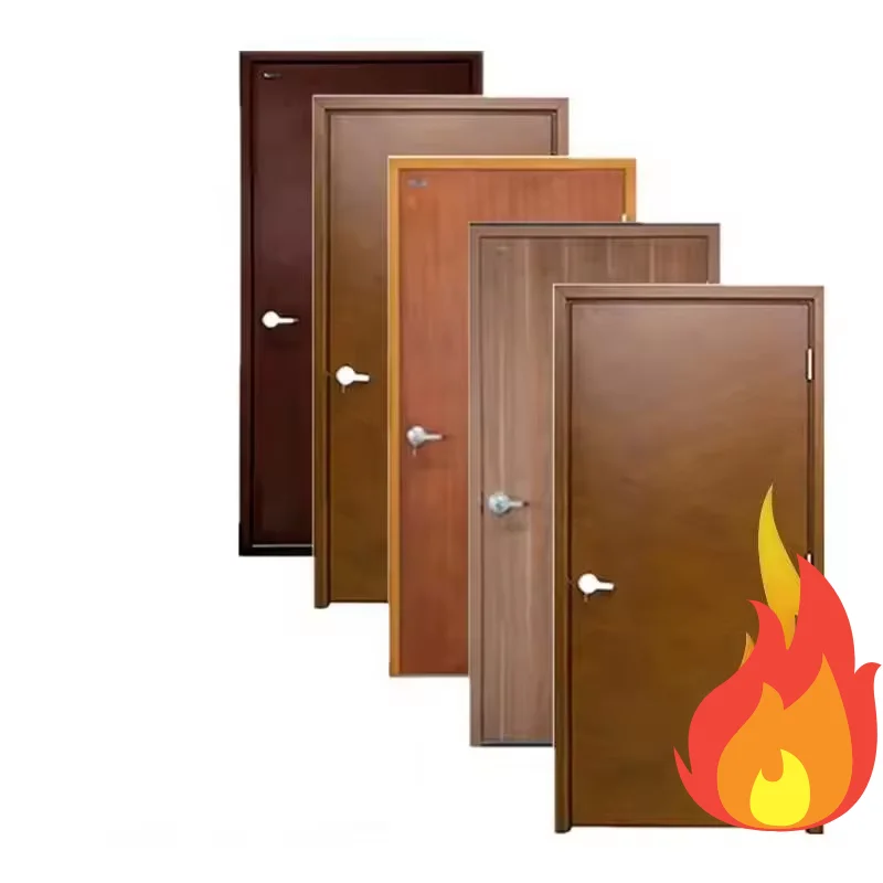 Modern Fire Doors for Hotels Bedrooms and Apartments-Finished Surface Manual Opening